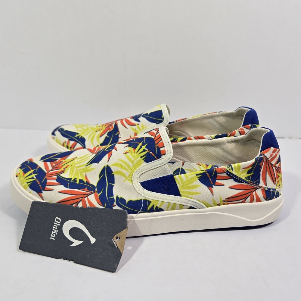 OLUKAI Lae' Ahi Pa'i Slip On Shoes‎ Off White Aloha Men Size 11 New